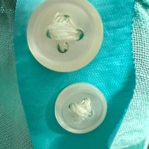 Vineyard Vines 100% Linen Shirt Mens Size XL Button Down Teal Green Front Pocket - Picture 9 of 11